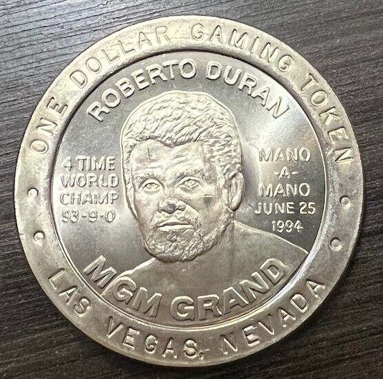 1994 MGM Grand Las Vegas Roberto Duran Boxing Commemorative $1 Token - AU
