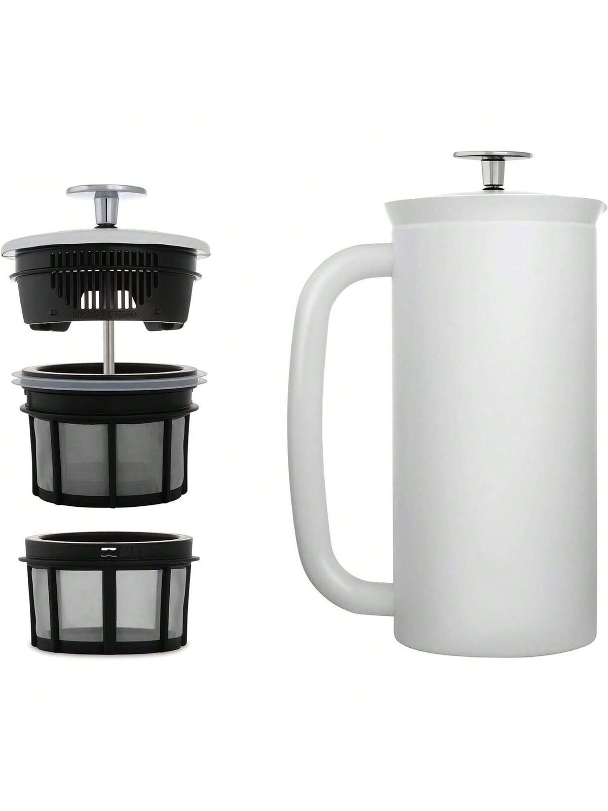 YONGSTYLE - P7 French Press - Double Walled Stainless Coffee and Tea Maker 18 Oz