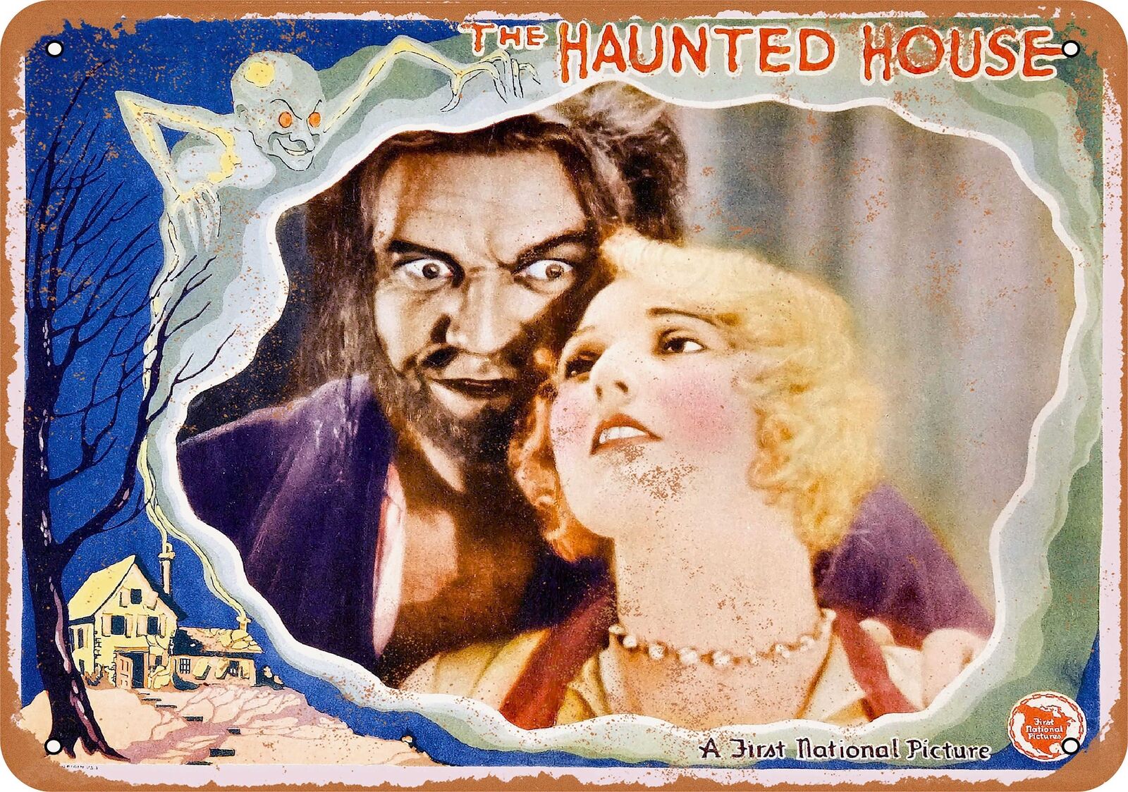 Metal Sign - 1928 The Haunted House Movie -- Vintage Look