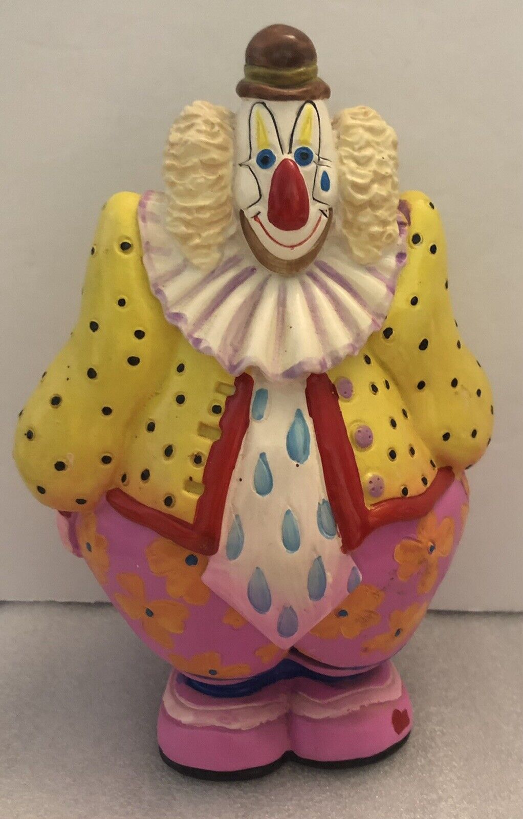 Vintage 1980’s Clown Piggy Bank 7” Colorful Collectible Shelf Display Figure