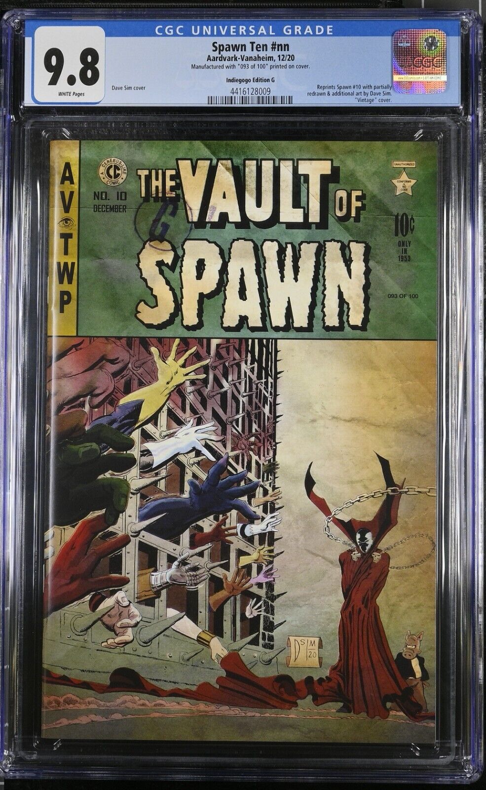 SPAWN TEN REMASTERED INDIEGOGO EDITION G #93 OF 100 CGC 9.8 EXTREMELY RARE HTF