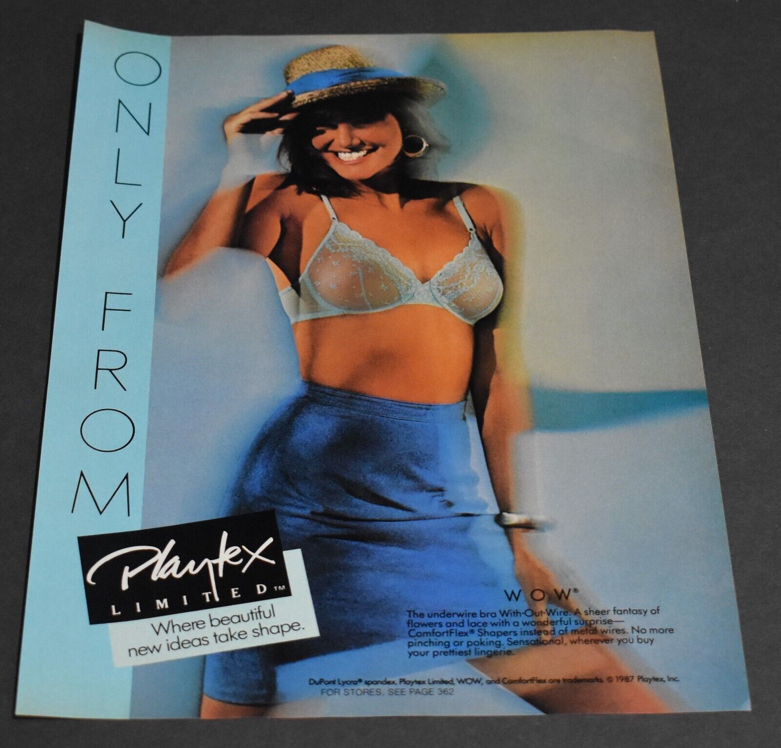 1987 Print Ad Sexy Playtex Dirty Blonde Bra Wow Ideas take shape Lady Beauty art