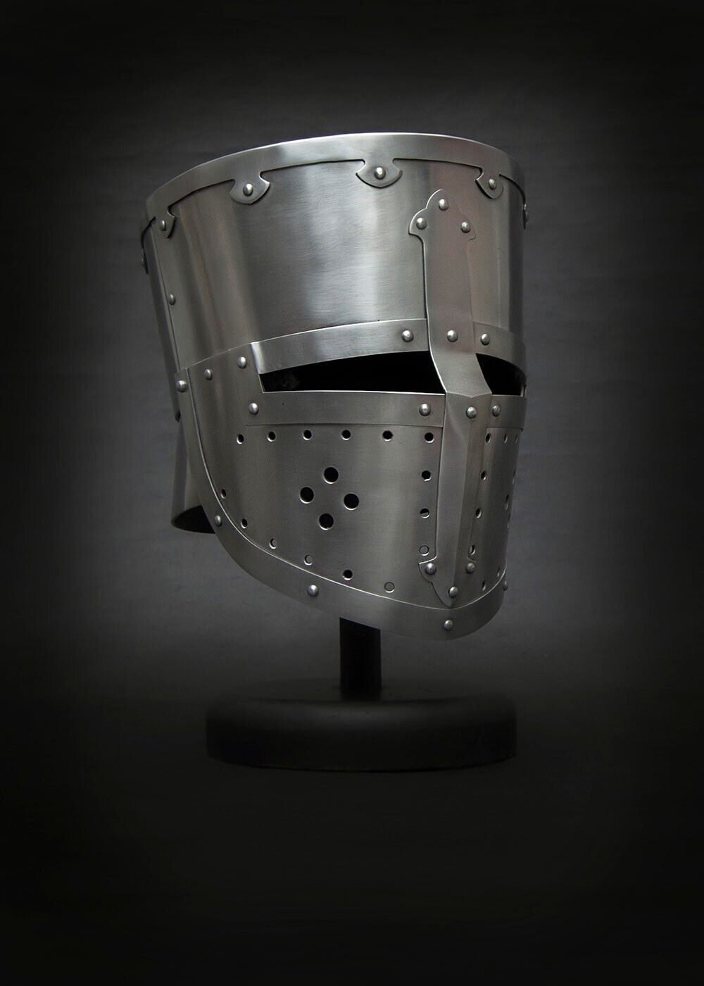 Medieval Steel Templar Crusader Knight Armor Helmet, Cosplay SCA Larp Helmet