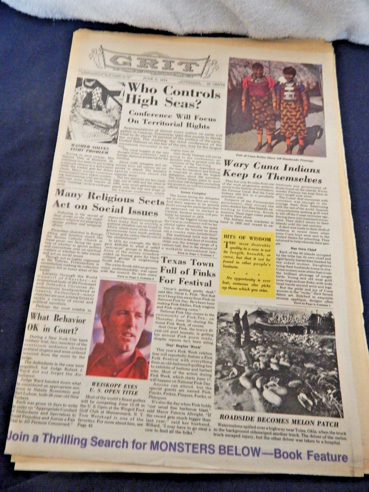 GRIT AMERICA\'S GREATEST FAMILY NEWSPAPER NOSTALGIA JUNE 9, 1974