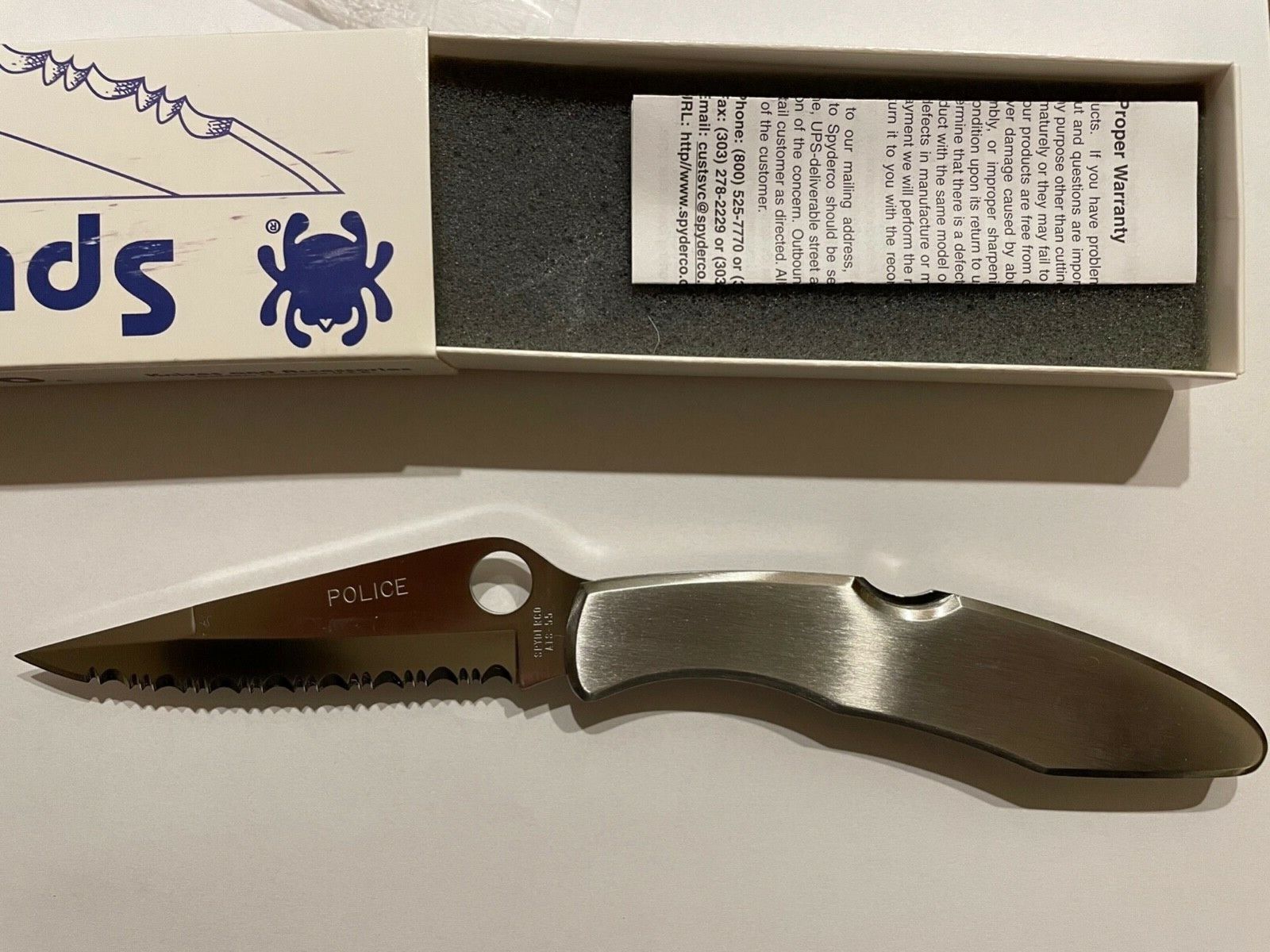 Spyderco C07S POLICE MODEL Right Hand SpyderEdge. *NEW IN BOX W/PAPERS* RARE