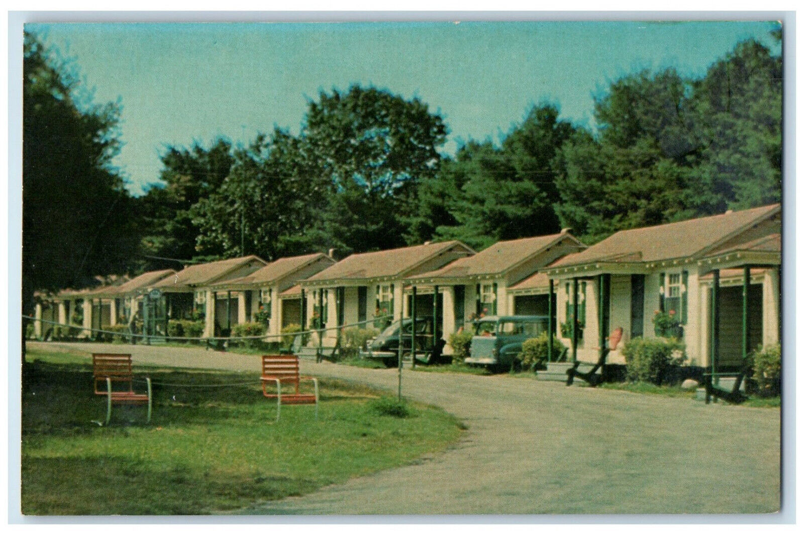 1966 The Scotts Thresher Motel Court Hampton New Hampshire NH Postcard