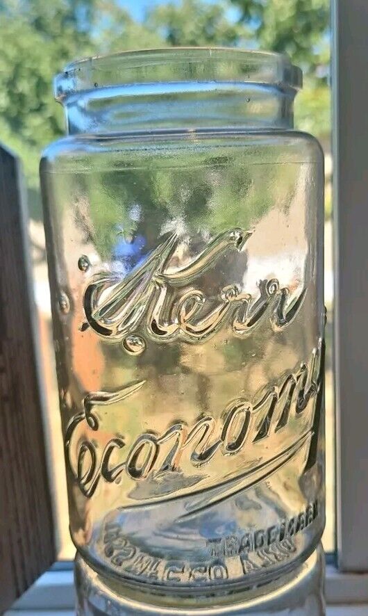 Vintage Kerr Economy Jar Clear  Glass Wide Mouth Quart RARE (mispell) *see Photo