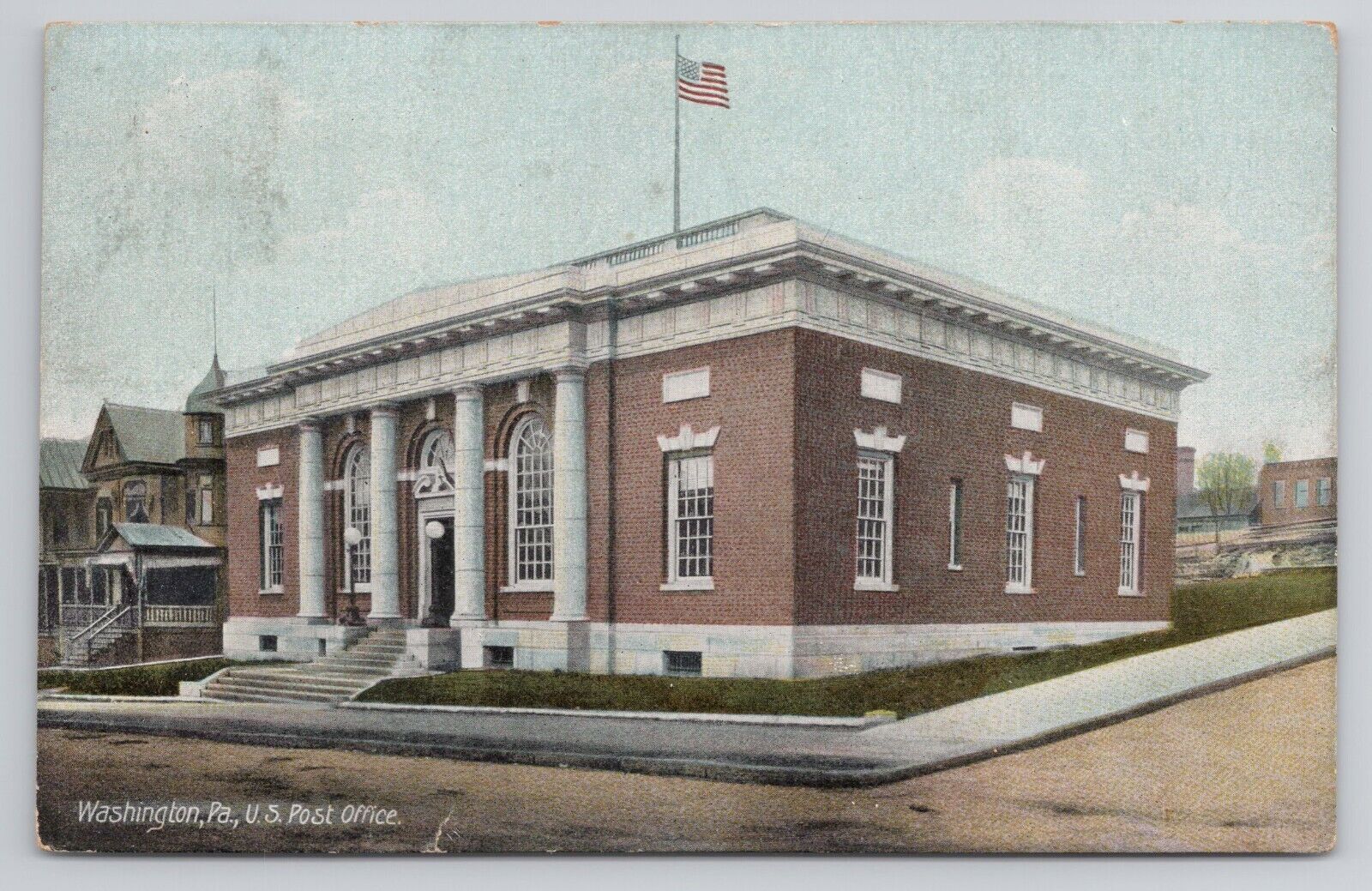 Post Office Washington Pennsylvania 1908 Antique Postcard