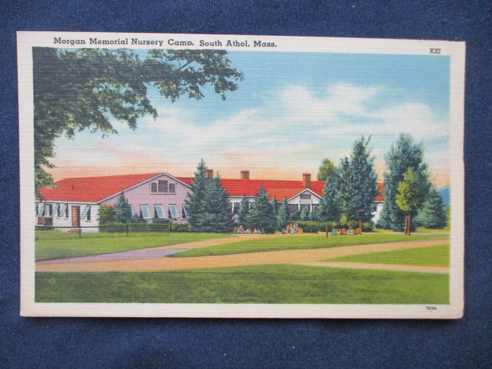 ca1950 South Athol Massachusetts Morgan Memorial Nursery Camp Postcard