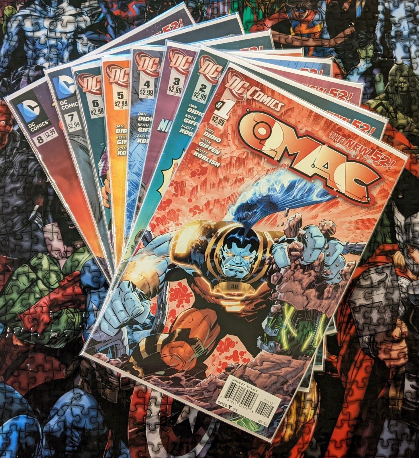 O.M.A.C.  #1 #2 #3 #4 #5 #6 #7 #8 COMPLETE 2011 NEW 52 DC COMICS (3BY)