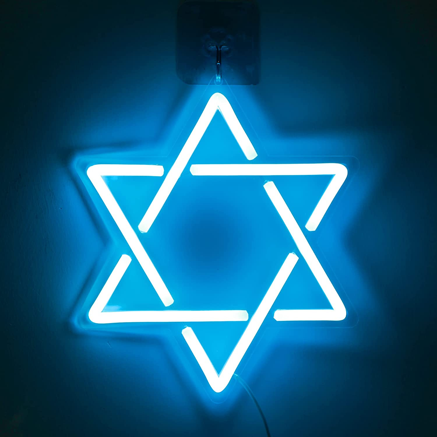 Star of David Neon,  Hanukkah Decorations Blue Star Shape Light up Acrylic with 