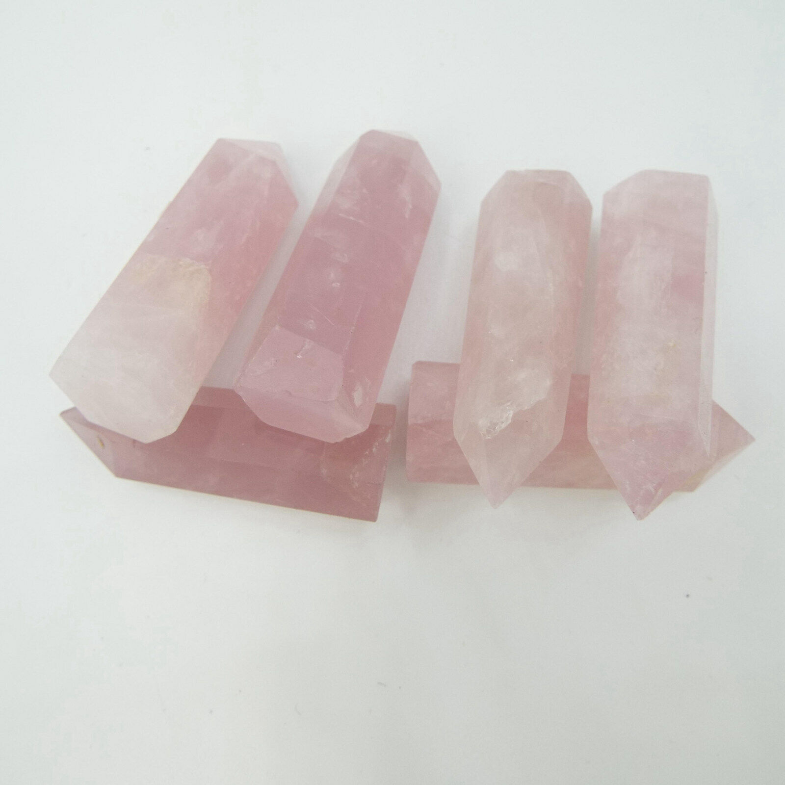 10Pcs/Lot 4-5cm Natural Rose Quartz Crystal Point Wand Rock Stone Healing Reiki