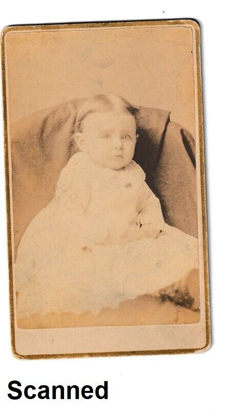 Cute Baby c1880\'s Cabinet Card CDV Photo Victorian Antique Picture Clifford VT