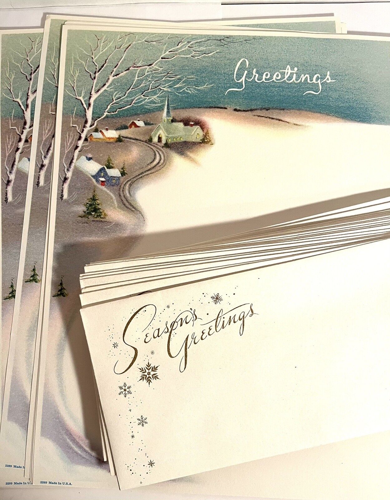 Vintage Winter Stationary Season\'s Greetings Writing Paper & Envelopes (20)