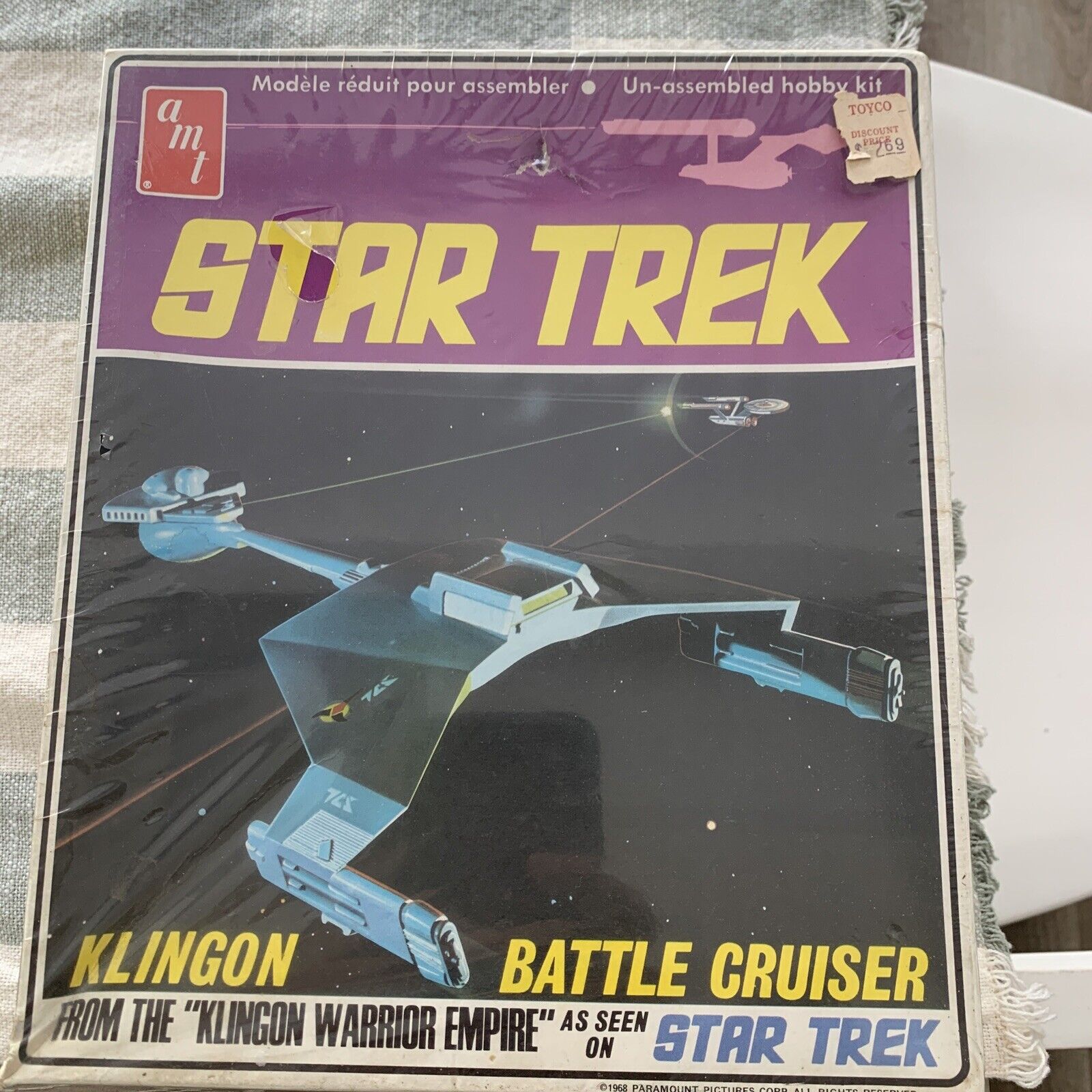 Star Trek Klingon Battle Cruiser Model Kit AMT | No. S952 |  *SEALED* 1968 Tag