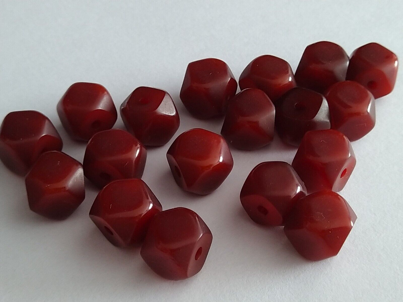 Antique Cherry Amber Bakelite Faturan Beads 25 grams. 10х10mm/18 Beads
