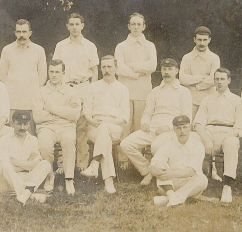 Rare 1910 Real Photo RPPC Postcard Manchester England UK Cricket Team Sports
