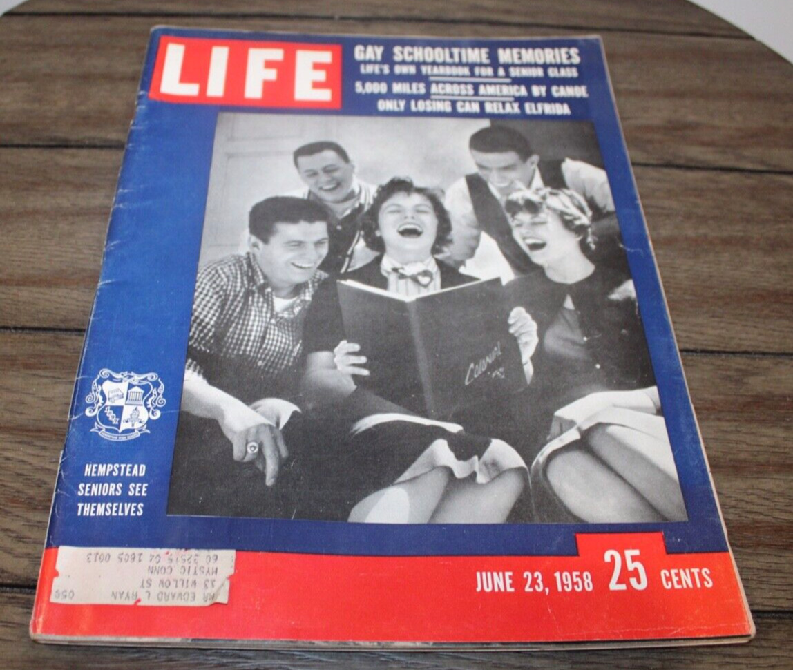 Vintage Life Magazine JUNE 23, 1958 Hempstead College Seniors See Themselves ADS
