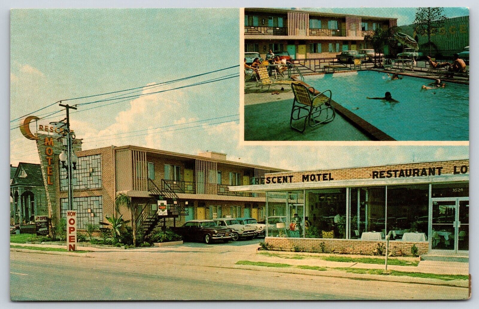 Crescent Motel Tulane Ave New Orleans Postcard