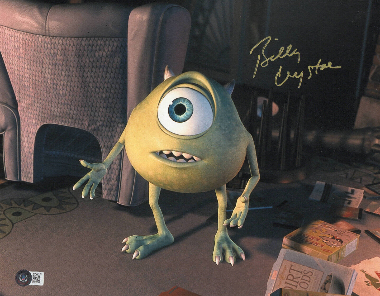 BILLY CRYSTAL SIGNED MONSTERS INC AUTOGRAPH 11X14 PHOTO BAS BECKETT COA