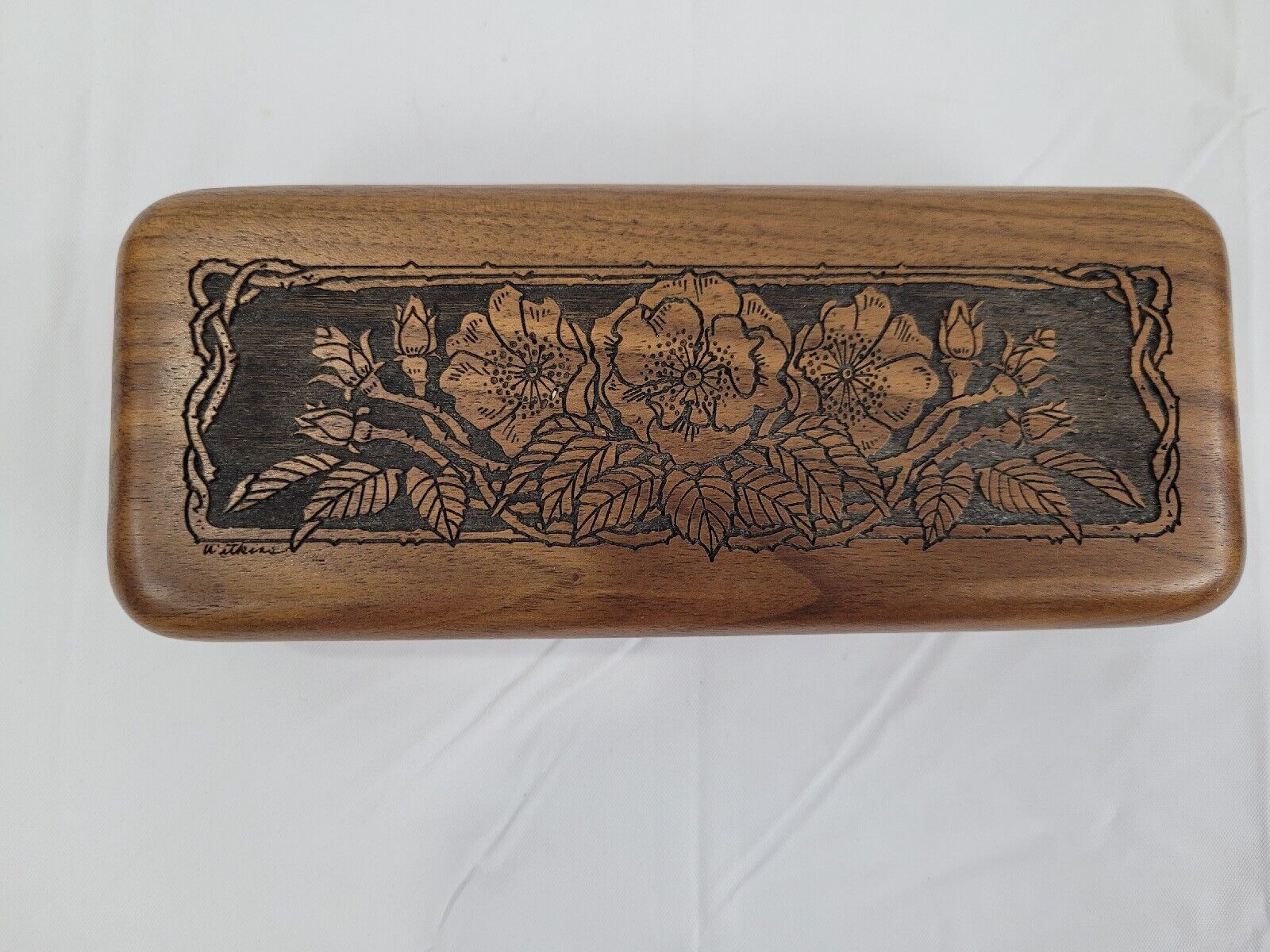 Vintage Corporate Custom Product Lazer Cut Wooden Musical Jewelry Box Sankyo