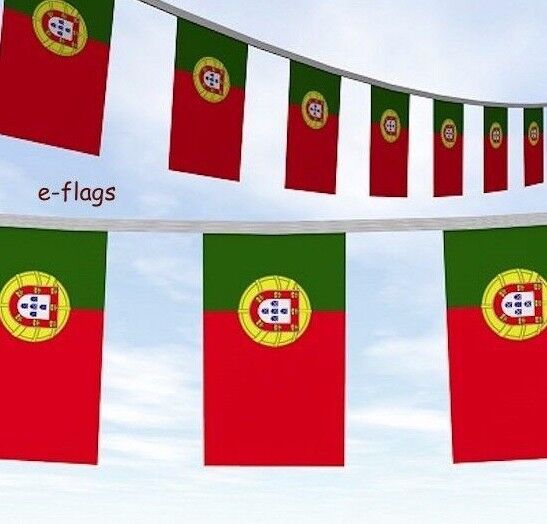 Massive 10 Metres 20 Flags Euro 2024 Party Bunting Bandeira de Portugal