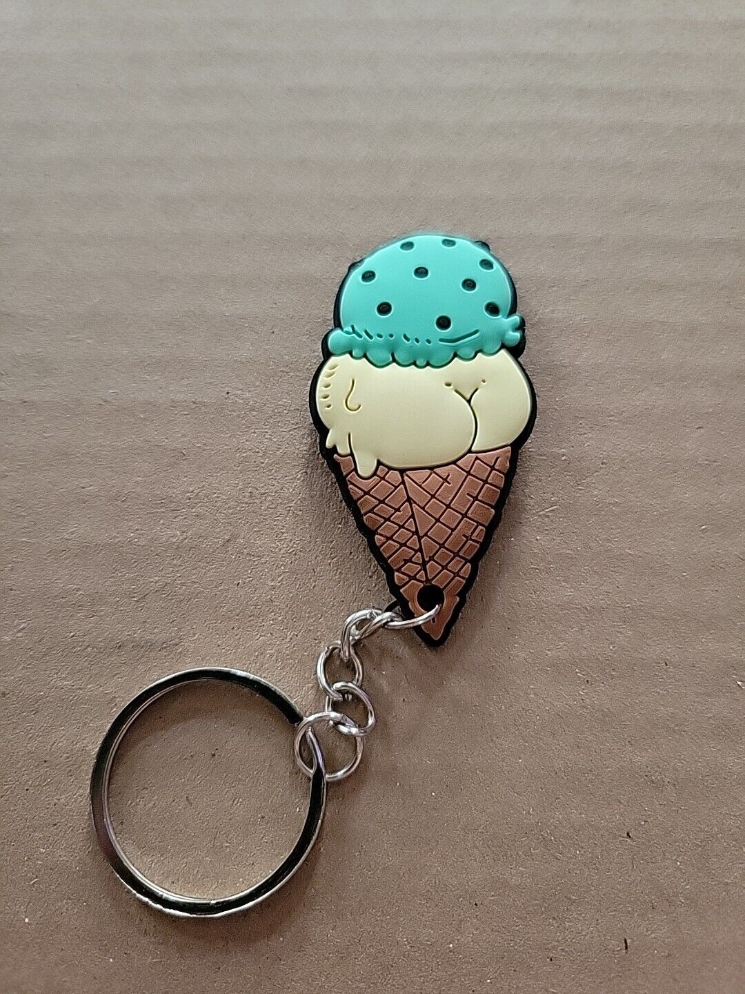 Butts On Things Keychain Flexible. Ice Cream Cone 