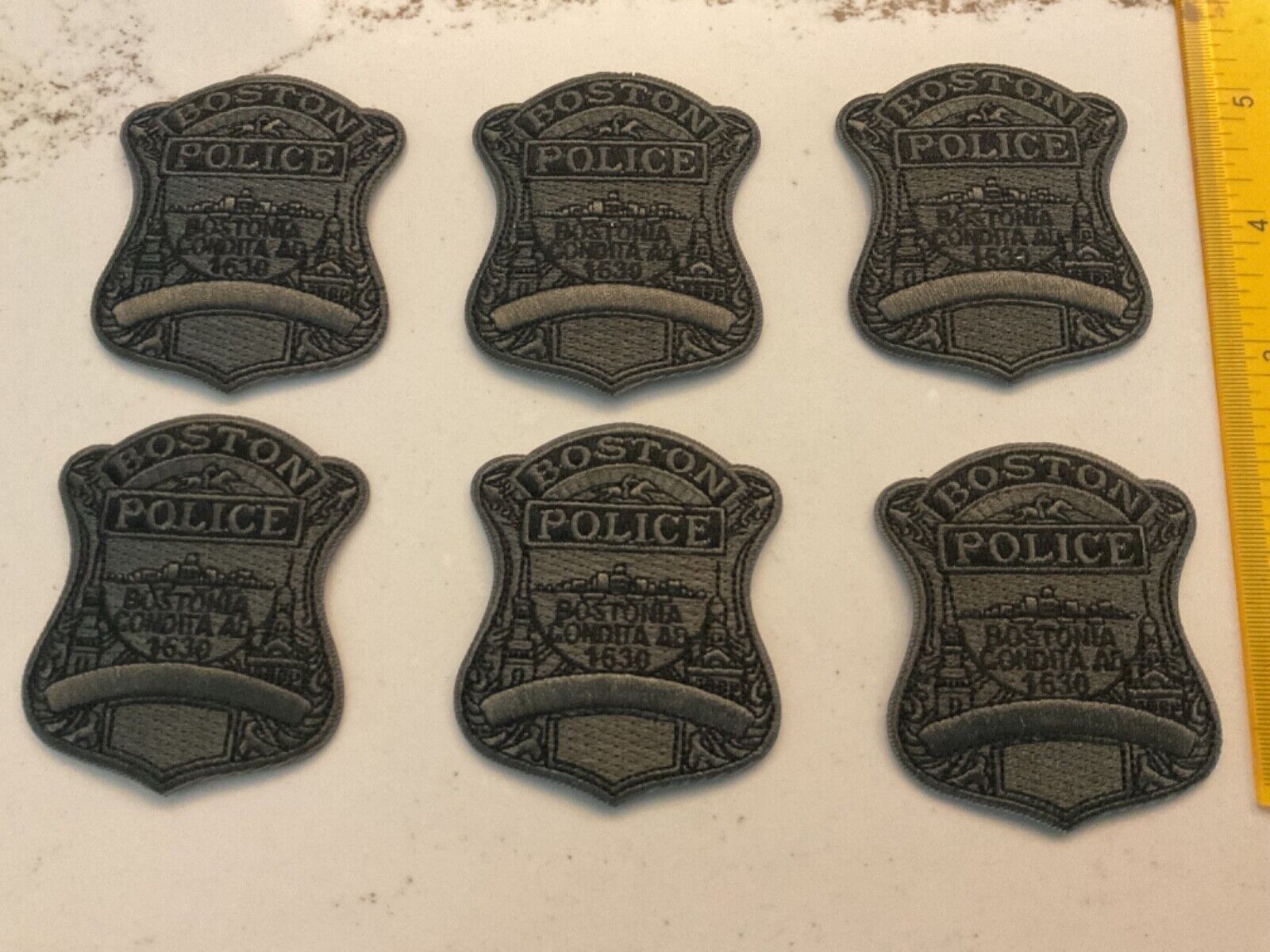 Boston Police Massachusetts Subdued Patch Set all new condition.