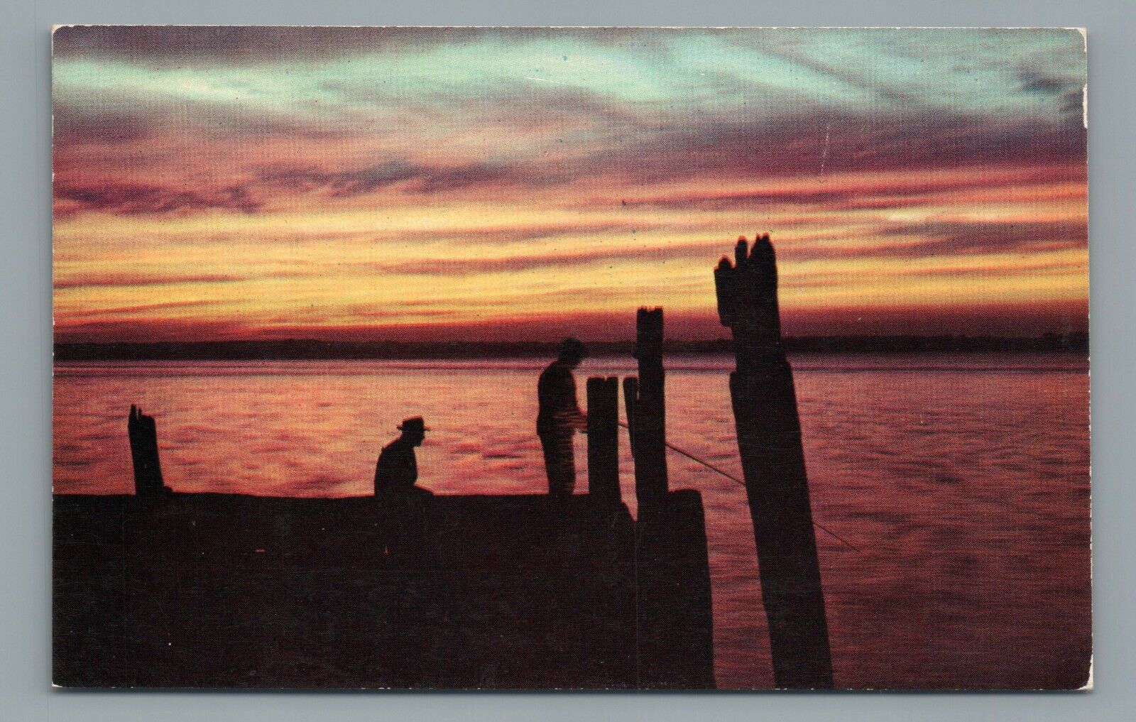 Sunset over the waters, Myrtle Beach, South Carolina Vintage Postcard