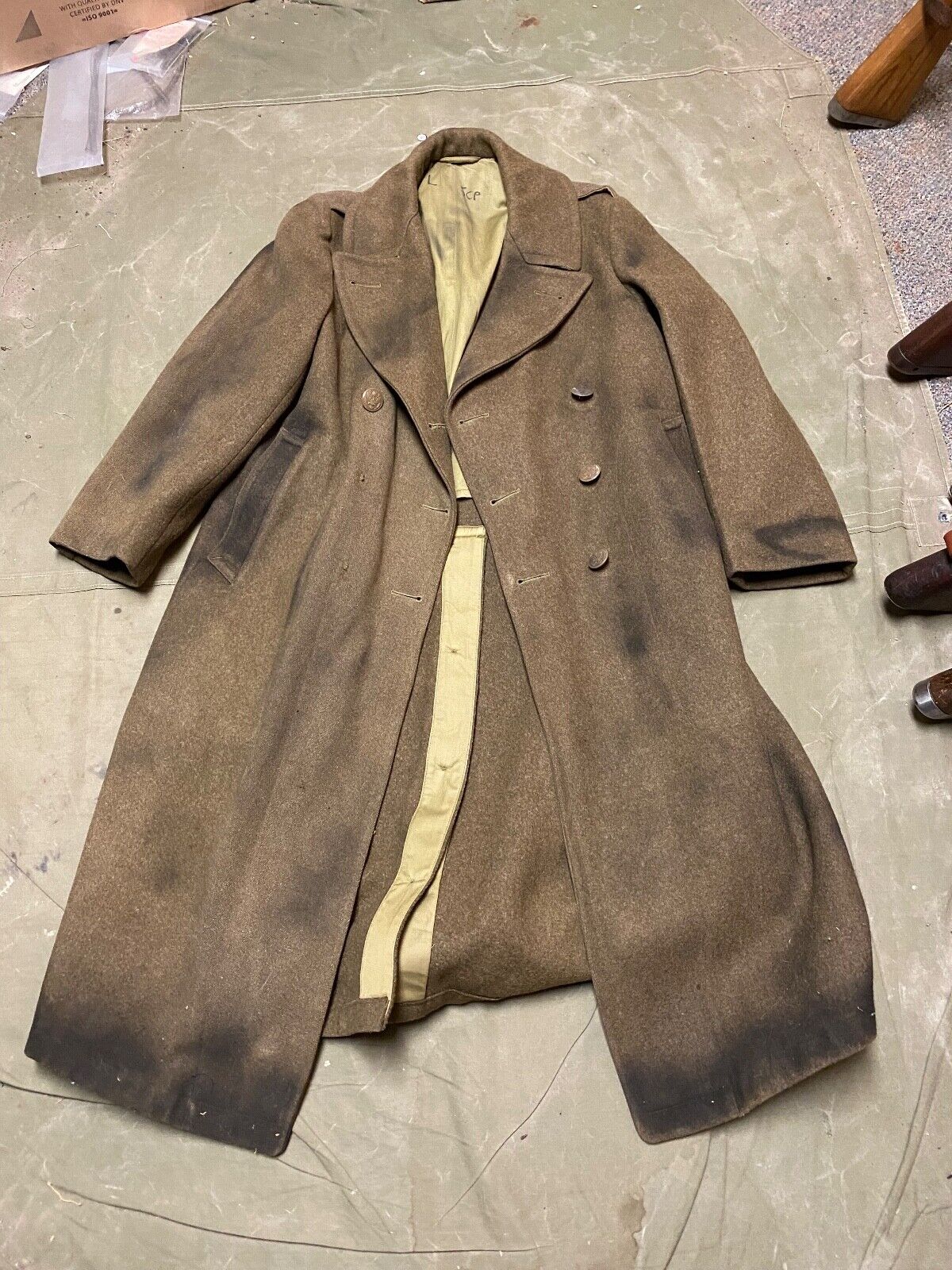 ORIGINAL WWII US ARMY WINTER M1938 GREATCOAT OVERCOAT- LARGE 44R
