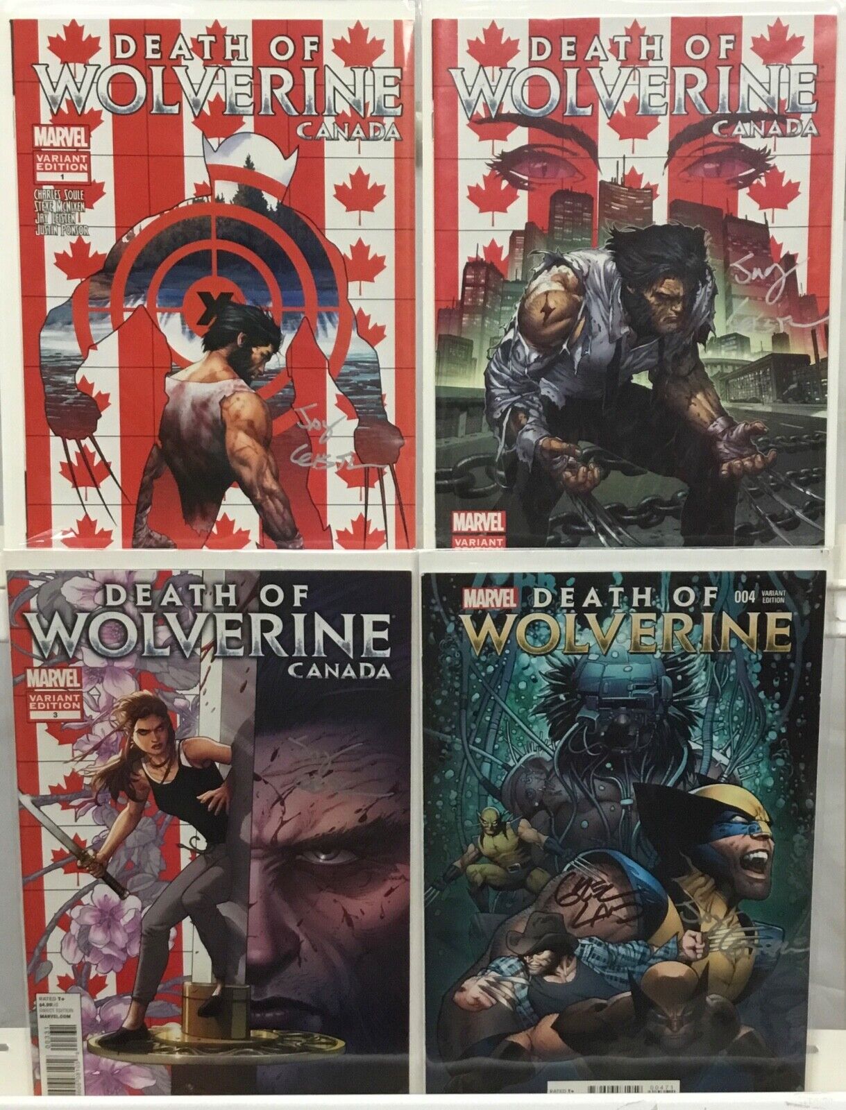 Marvel Comics Death of Wolverine #1-4 Canada Variants SIGNED - Read Bio