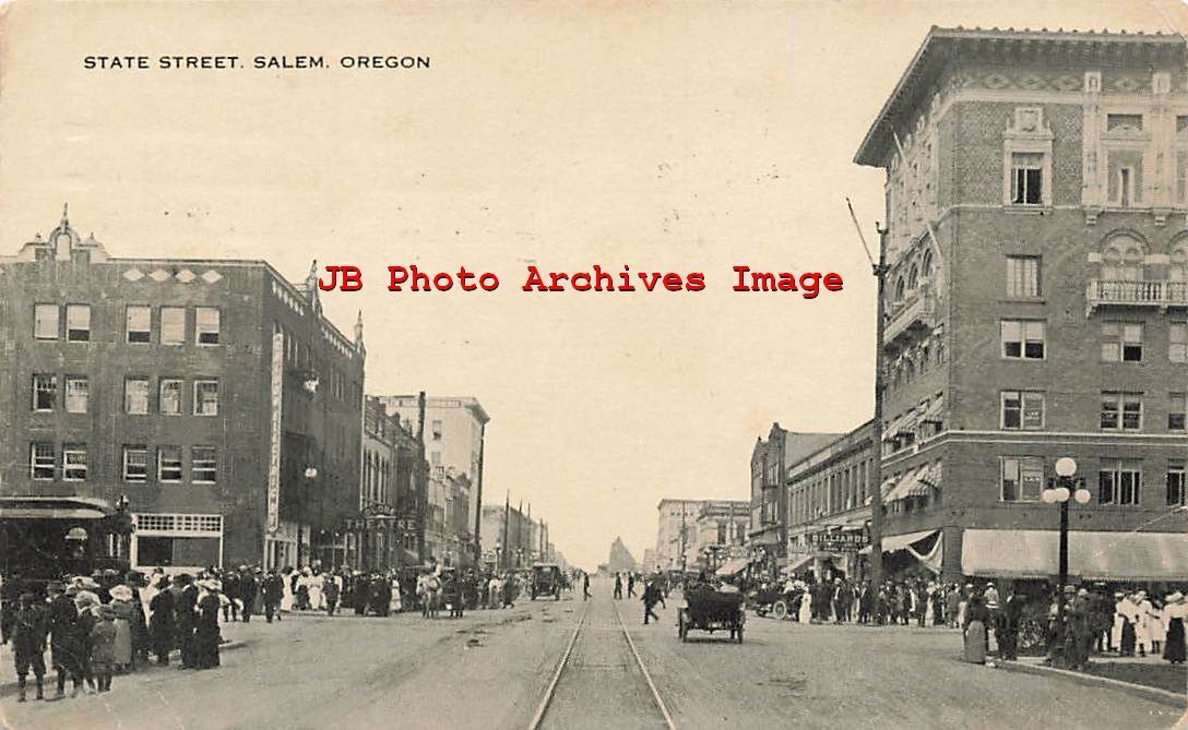 OR, Salem, Oregon, State Street, Business Section, 1916 PM, Patton Pub No 44606