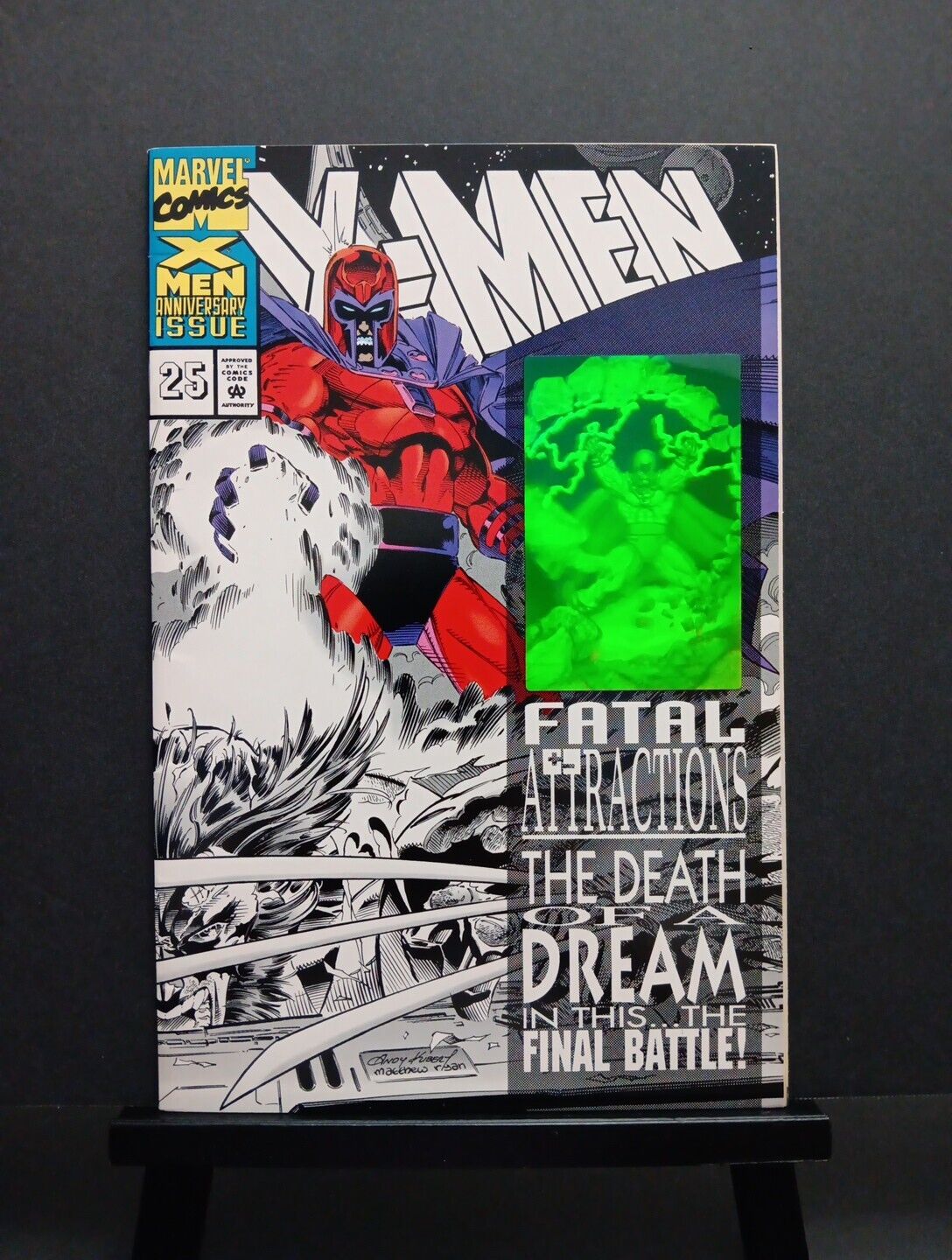 X-Men #25 VF/NM Black & White Variant Hologram 1993 Marvel Fatal Attractions