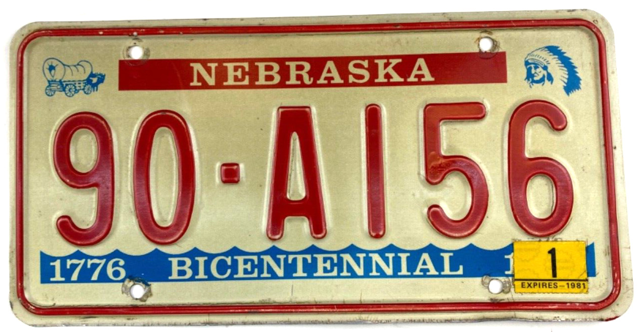 Vintage Nebraska 1981 Auto License Plate McPherson Co 90-A156 Man Cave Decor