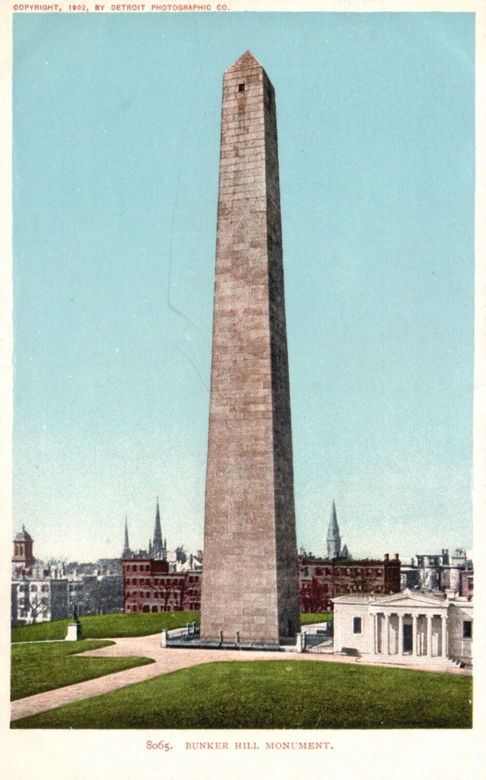 Postcard MA Charlestown Massachusetts Bunker Hill Monument UDB Vintage PC f7544