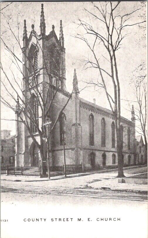 Postcard County Street M.E. Church New Bedford MA Massachusetts            G-281