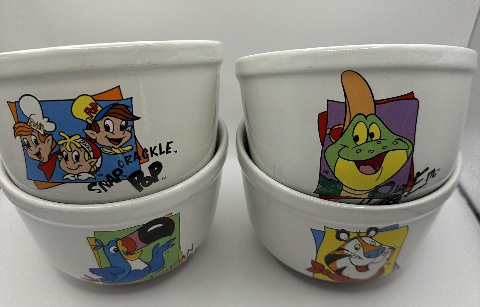 Vintage Kellogg's Bowls Frosted Flakes Froot Loops Honey Smacks Snap Crackle Pop