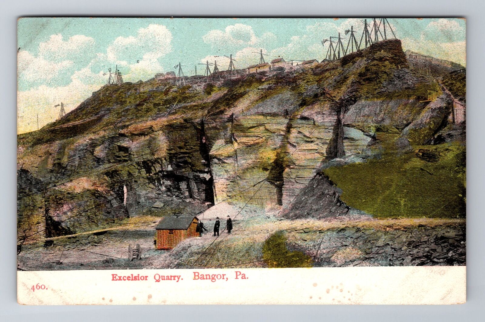 Bangor PA-Pennsylvania, Excelsior Quarry, Antique Vintage Souvenir Postcard