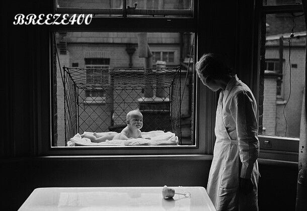 Americana Photo/1930's New York City/BABY CAGE IN WINDOW/4x6 B&W Photo Reprint