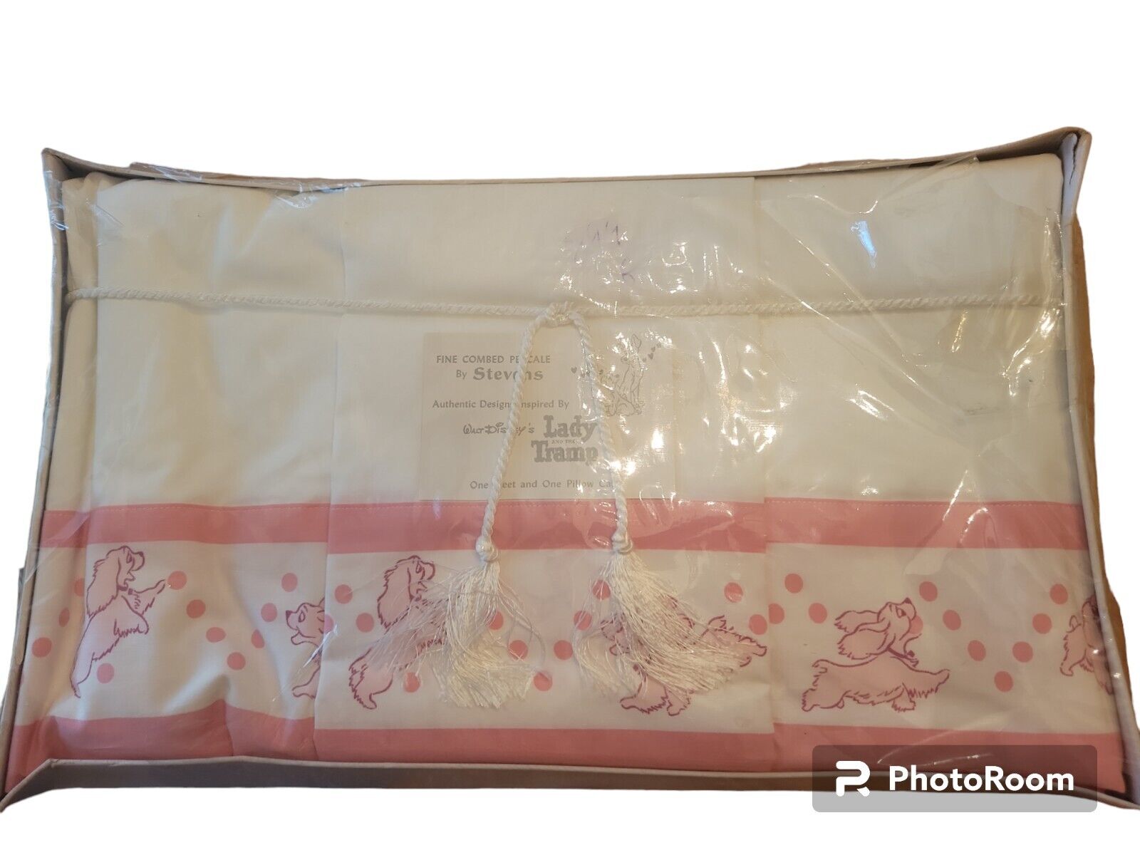 Vtg Stevens Disney Lady And The Tramp Sheet / Pillowcase Set