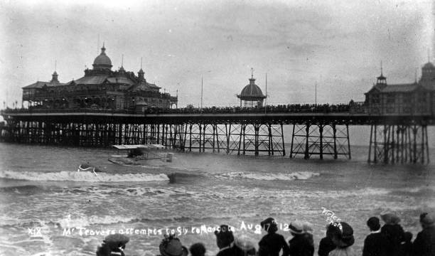Early Aviation 1912 Mr Travers Attempts To Fly To Margate Old Photo