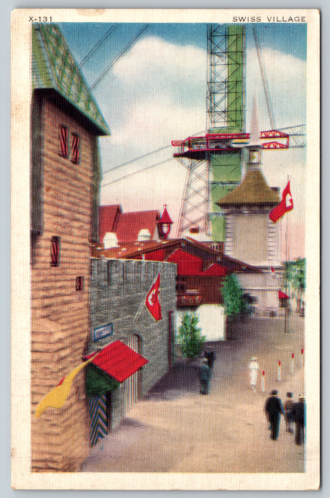 c1950s Swiss Village Switzerland Century of Progress Vintage Postcard