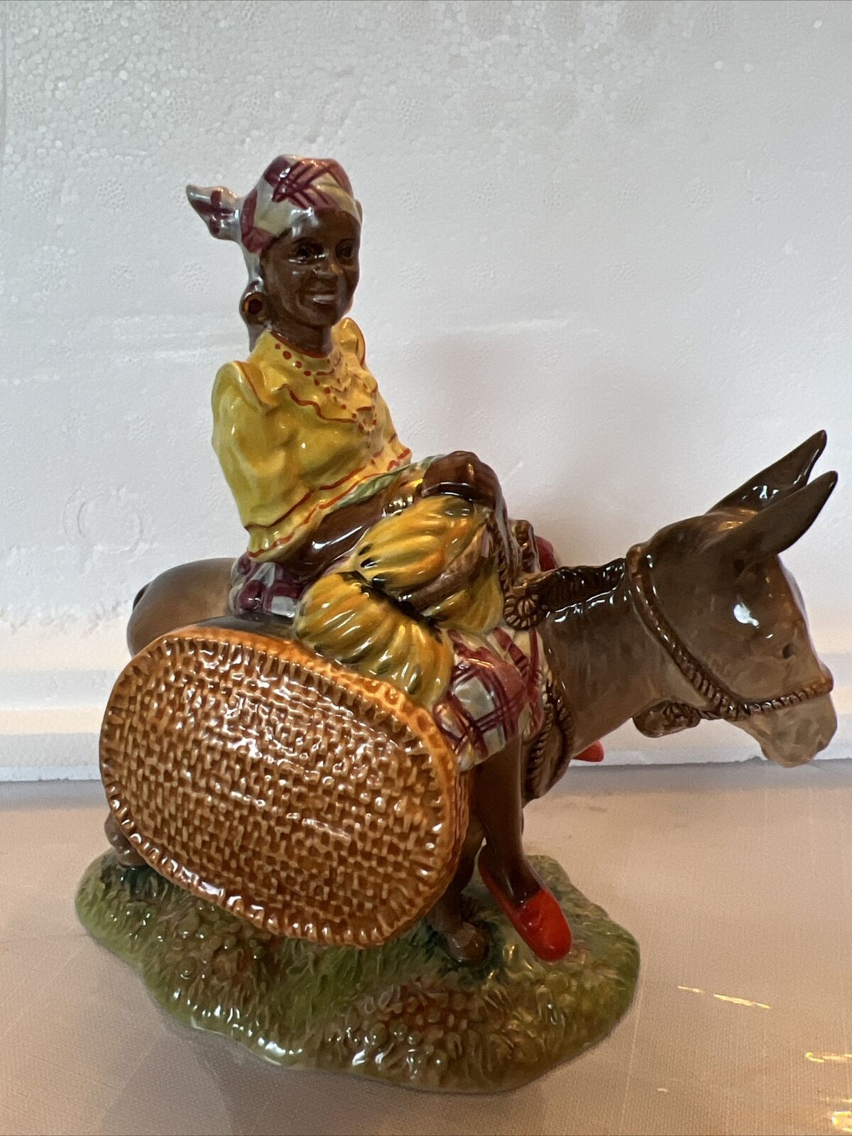 Vintage Beswick Susie Jamaica 1347 Porcelain Woman on Donkey England G3