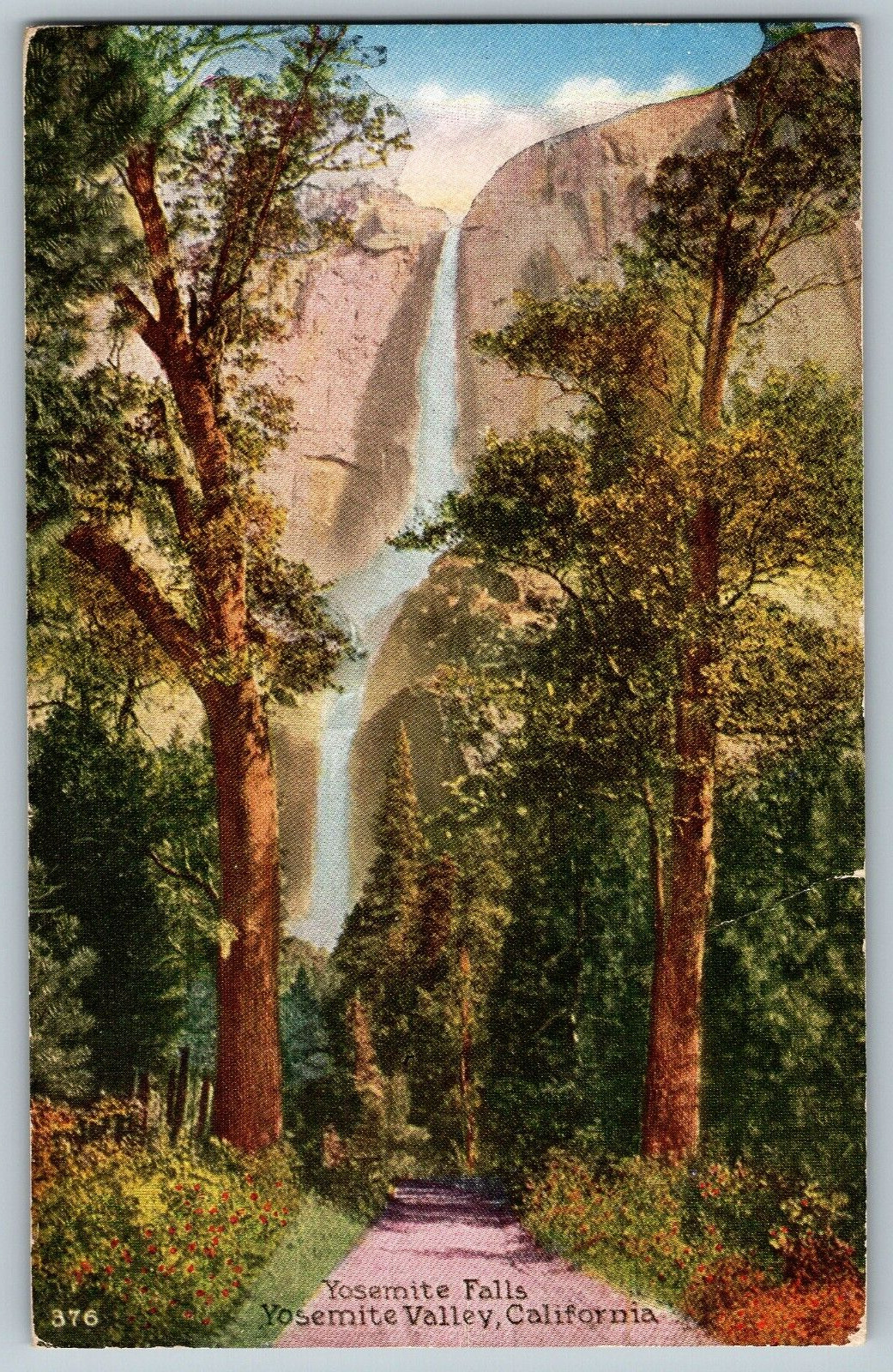 Yosemite Valley, California - Yosemite Falls - Vintage Postcard - Posted 1923
