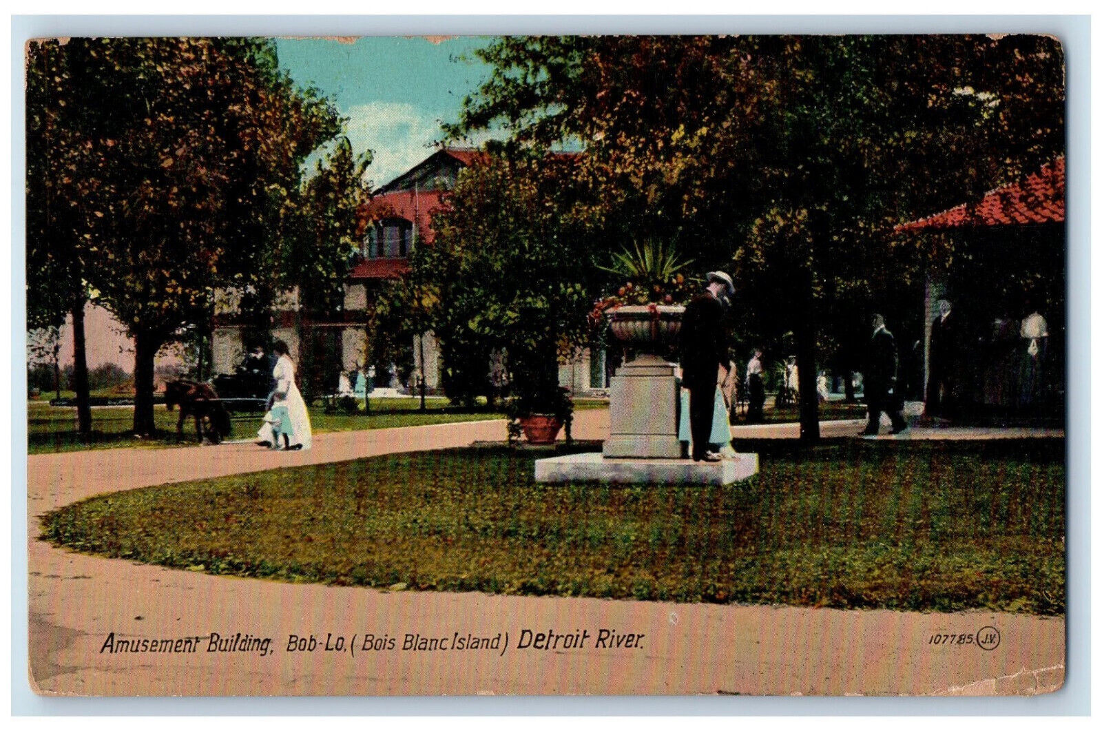 1916 Amusement Building Bob-Lo (Bois Blanc Island) Detroit River Posted Postcard
