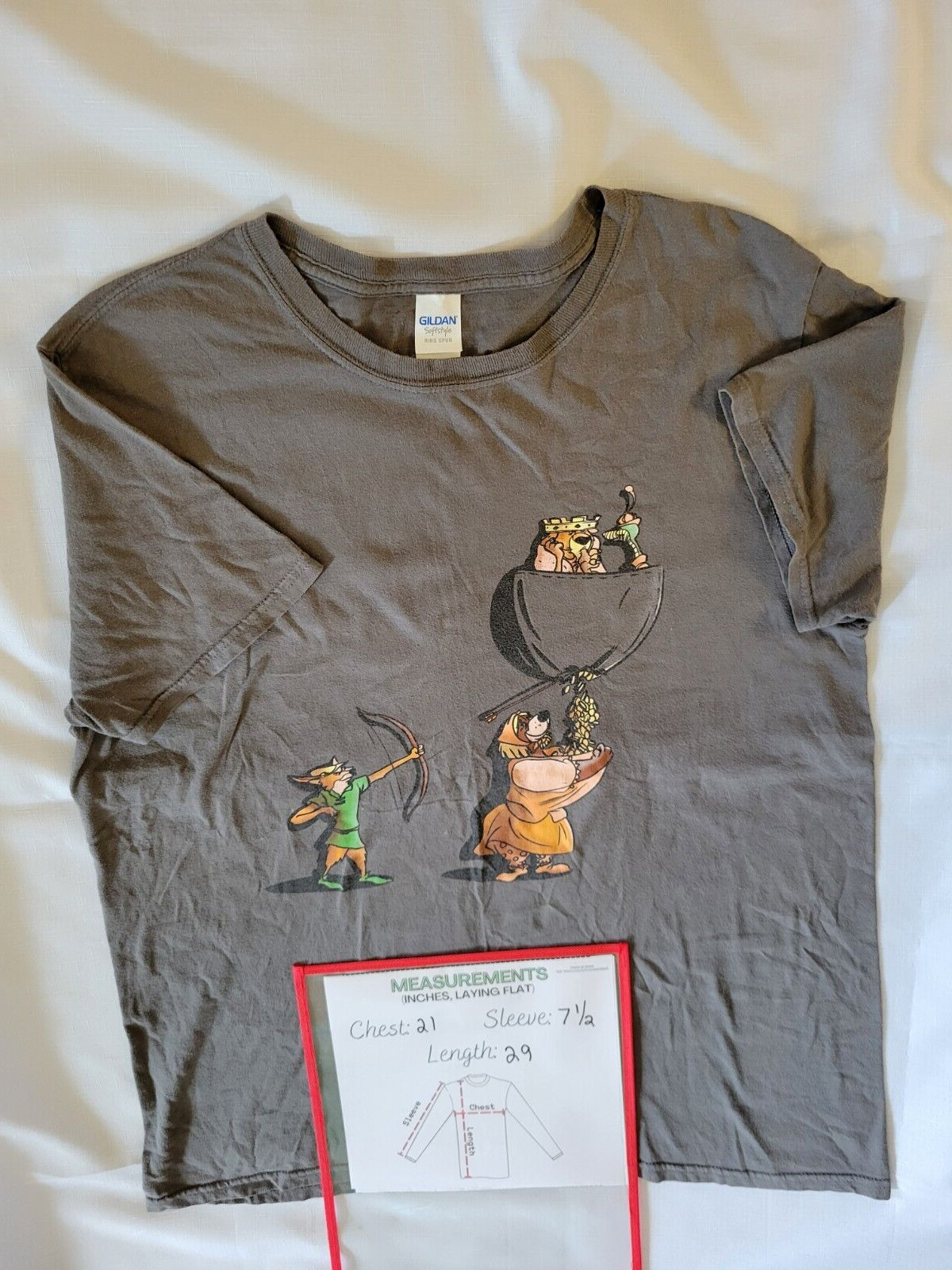 Disney Robin Hood T-Shirt Used Unisex Sz L Crewneck