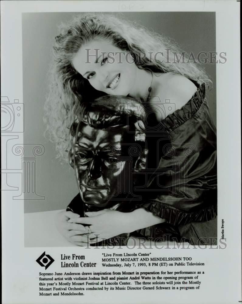 1993 Press Photo Soprano June Anderson featured artist in Mostly Mozart Festival