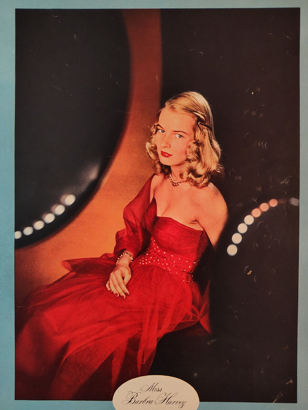 1951 Esquire Original Glamour Photograph Calendar Queen Pinup BARBRA HARVEY