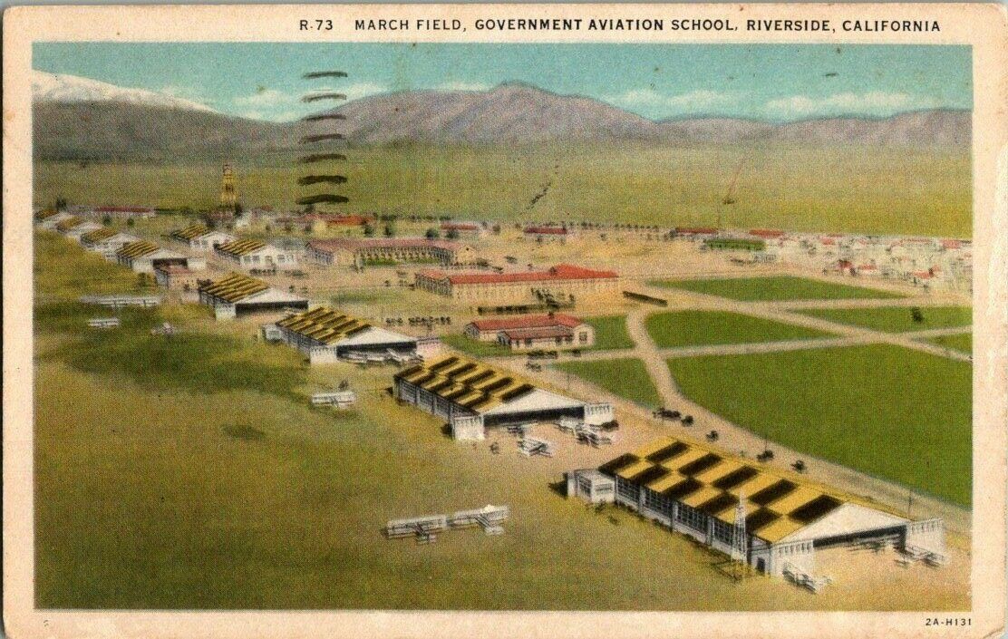 1940\'S. RIVERSIDE,CA. MARCH FIELD, AVIATION SCHOOL. POSTCARD MM23