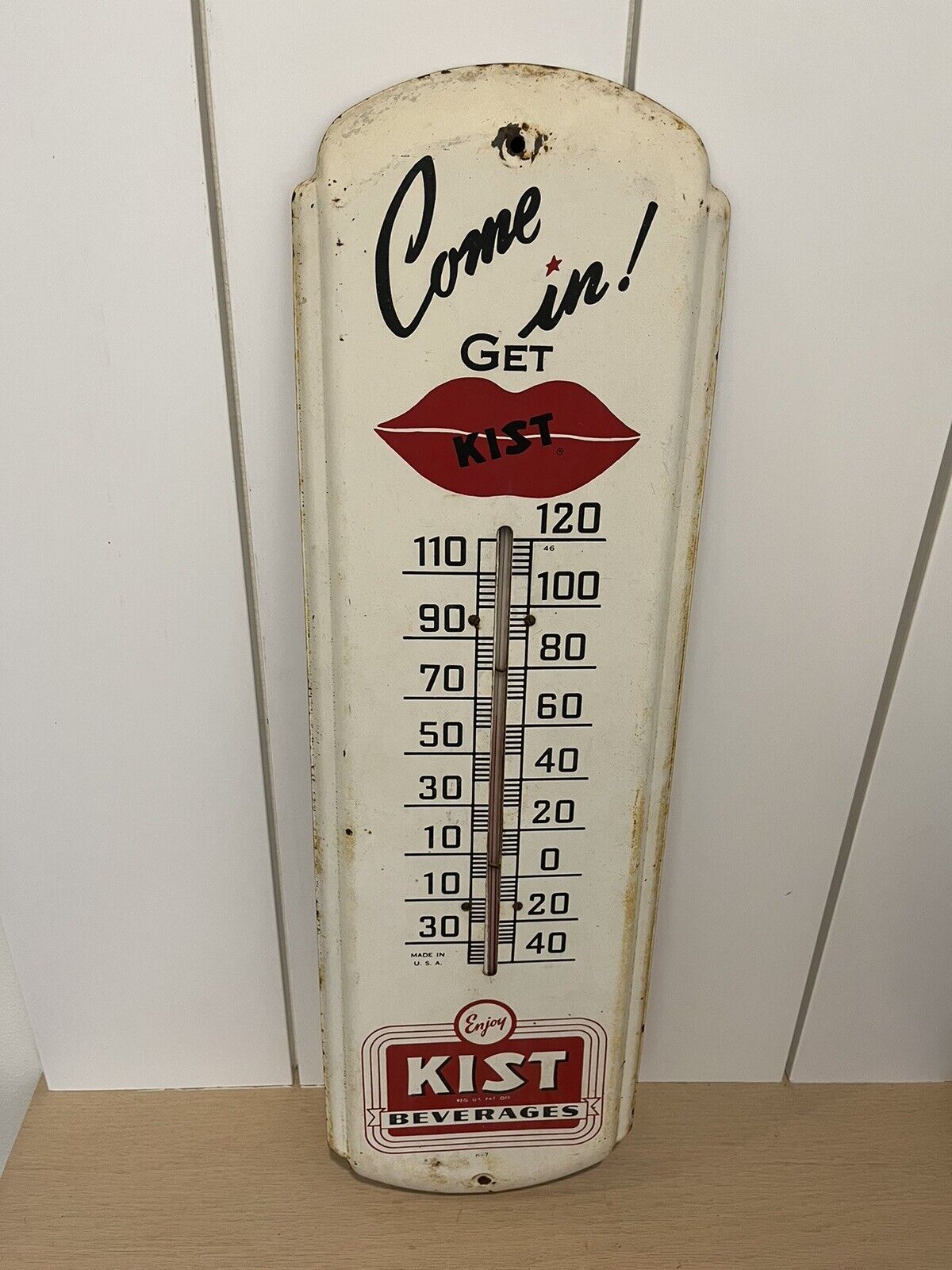 27” Antique Come In - Get Kist Soda Sign Thermometer